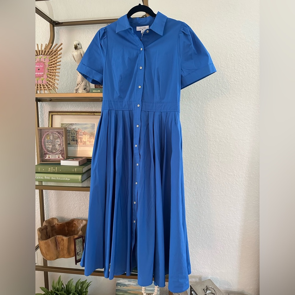 NWOT Alexis x Target Blue Full Skirt Shirt Dress